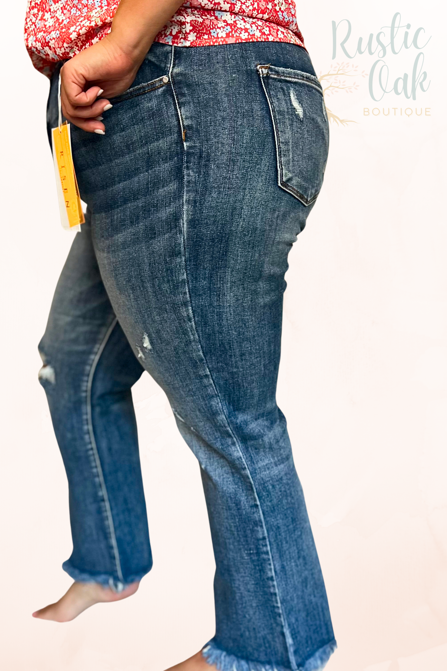 Plus High Rise Crop Flare Pant