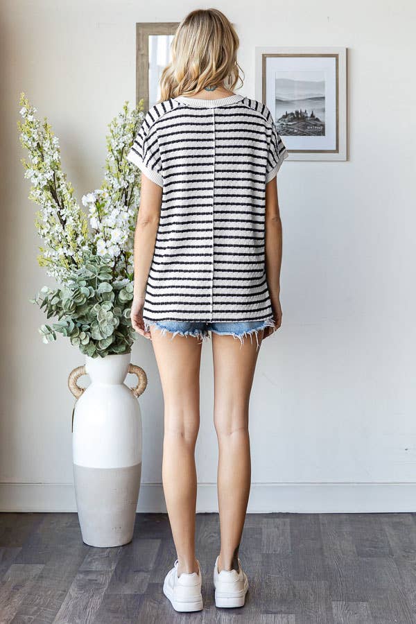 Effortless Navy Striped Pullover