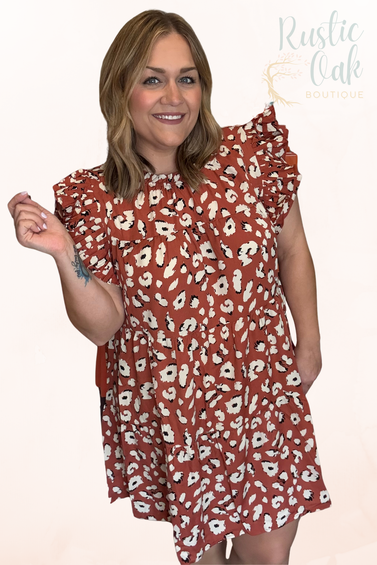 Café Leopard Tiered Dress