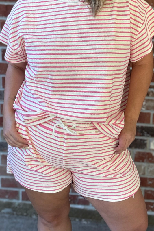 Soft Textured Striped Shorts