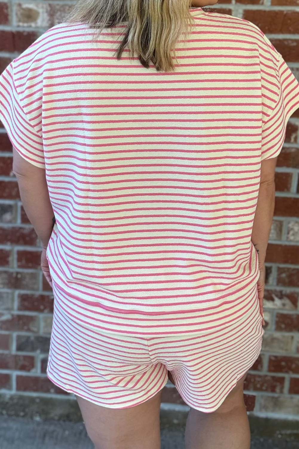 Soft Textured Striped Shorts