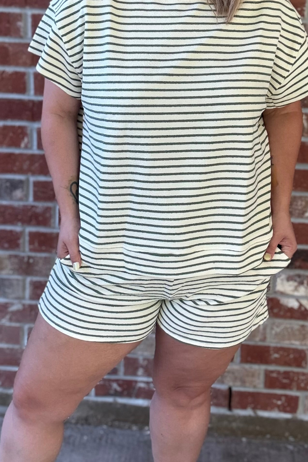 Soft Textured Striped Shorts