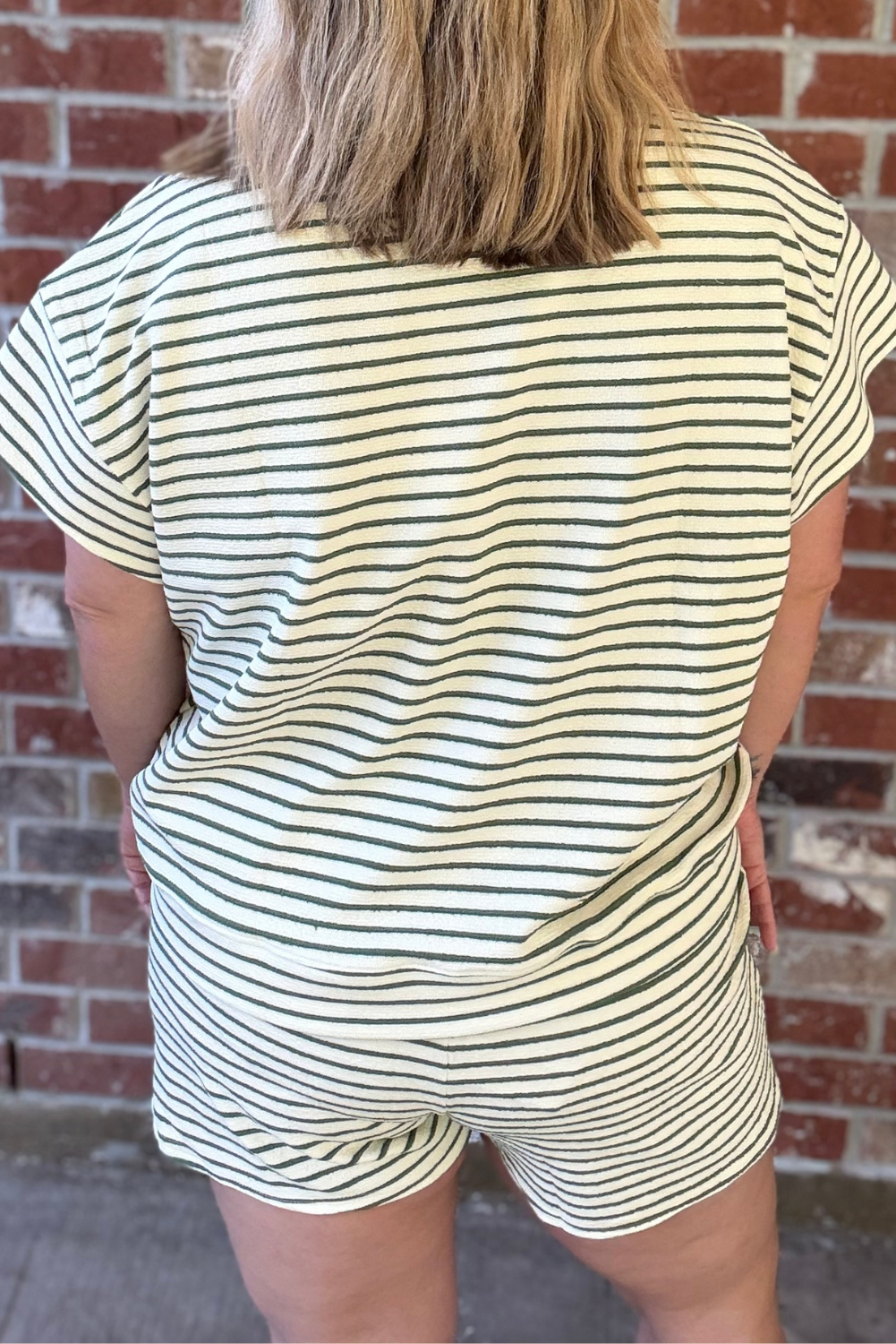 Soft Textured Striped Shorts