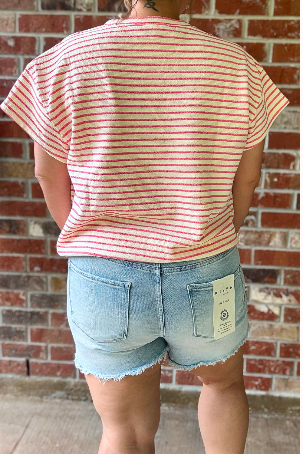 Plus Tummy Control High Rise Fray Hem Shorts