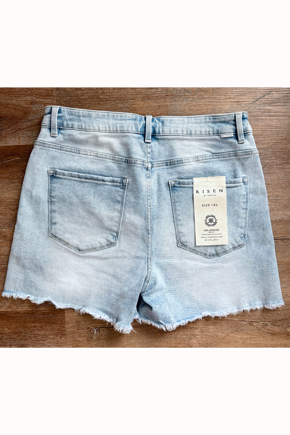 Plus Tummy Control High Rise Fray Hem Shorts