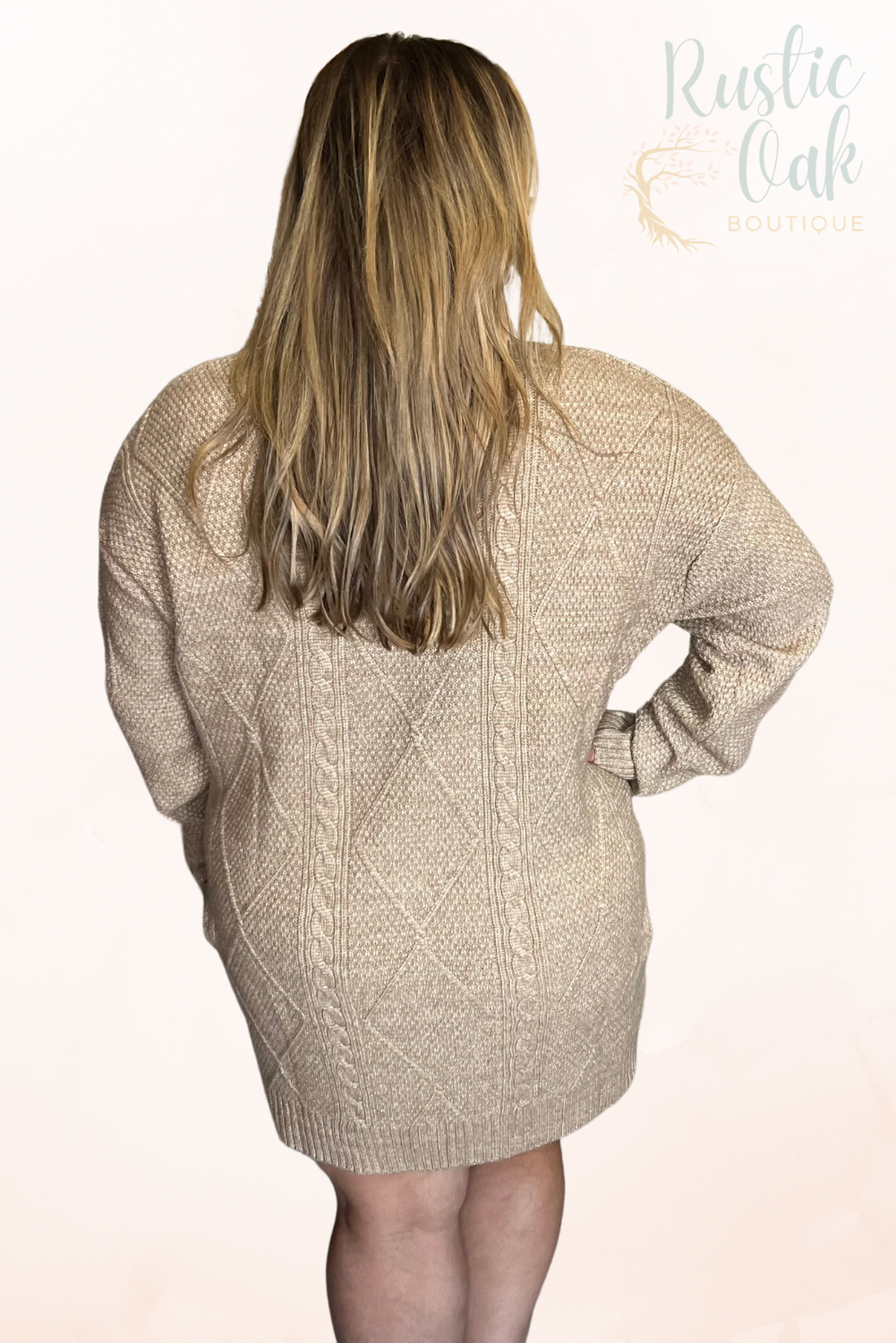 Cable Knit Loose Sweater Dress