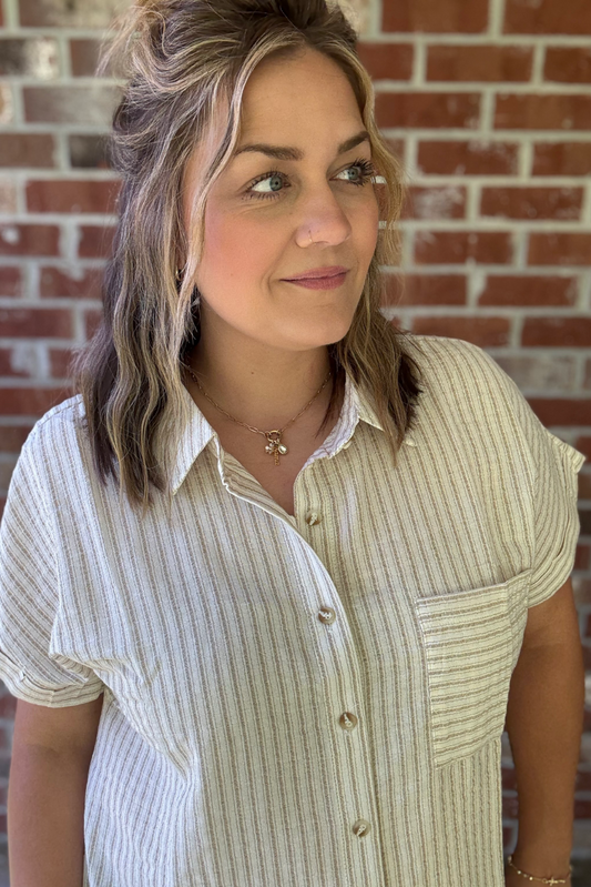 Collared Stripe Blouse