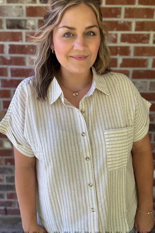 Collared Stripe Blouse