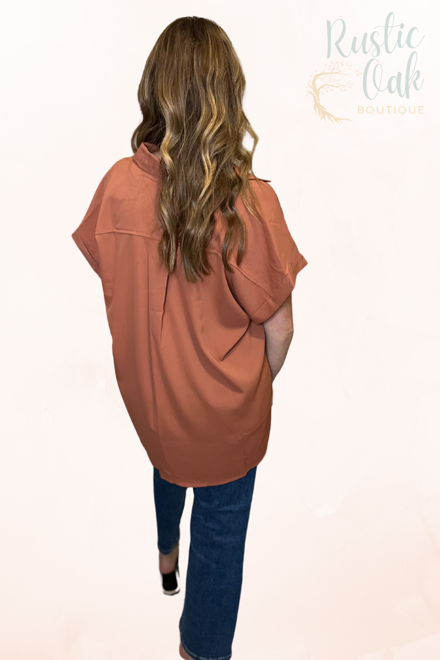 Warm Clay Casual Blouse