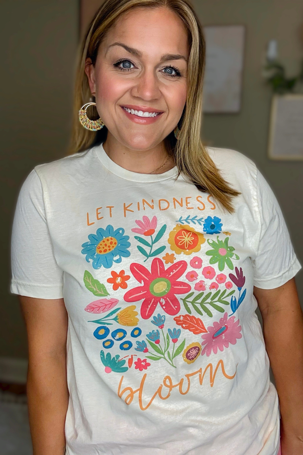 Let Kindness Bloom Summer Floral Good Vibe Graphic Tee