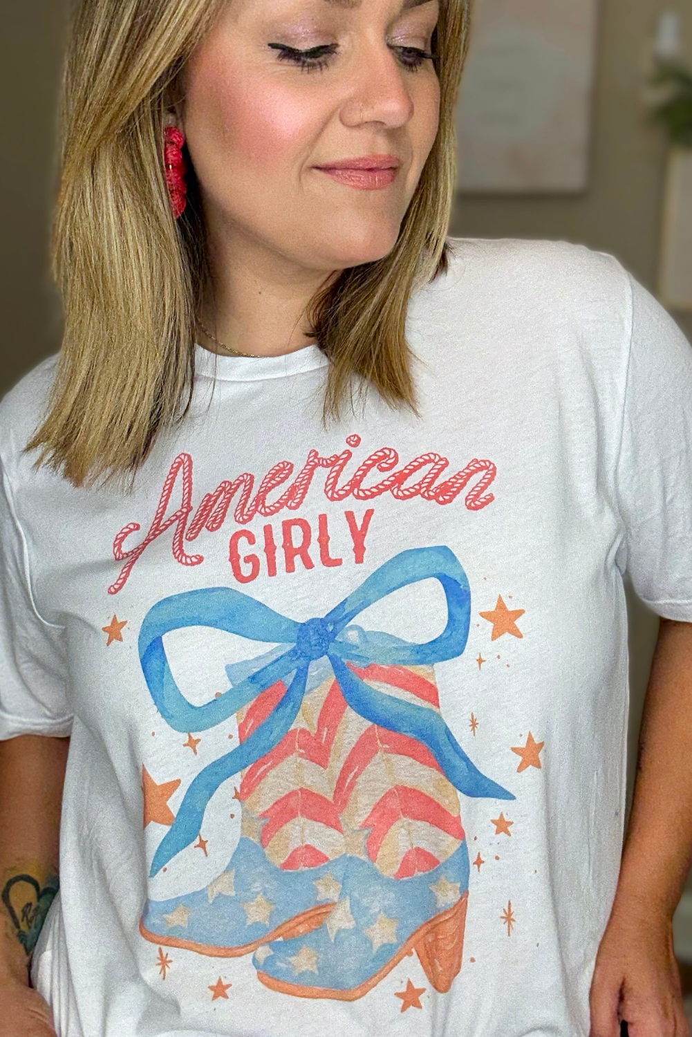 Red, White & Boots Graphic Tee
