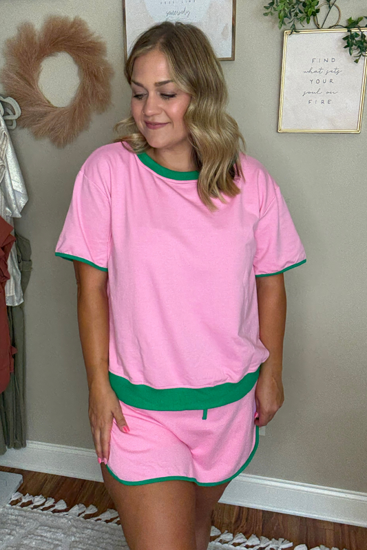 Drop Shoulder Tee and Skort Set