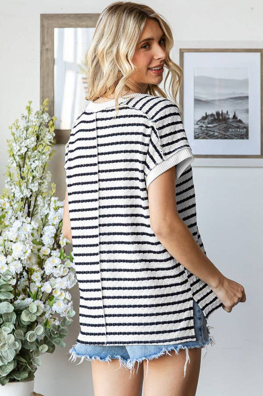 Effortless Navy Striped Pullover