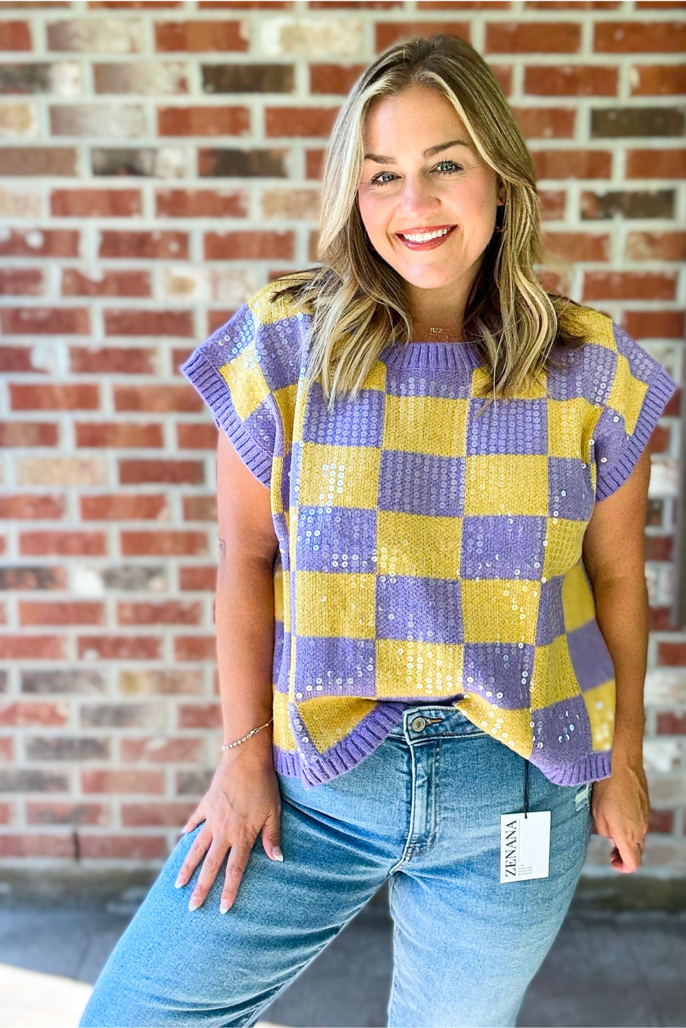 Gameday Sequin Sweater Top