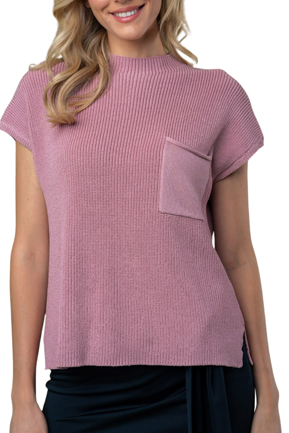 Rose Mauve Knit Sweater Top