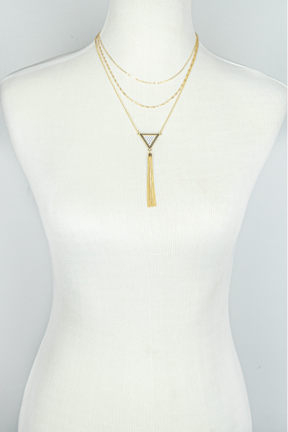 Mystic Triangle Tassel Necklace
