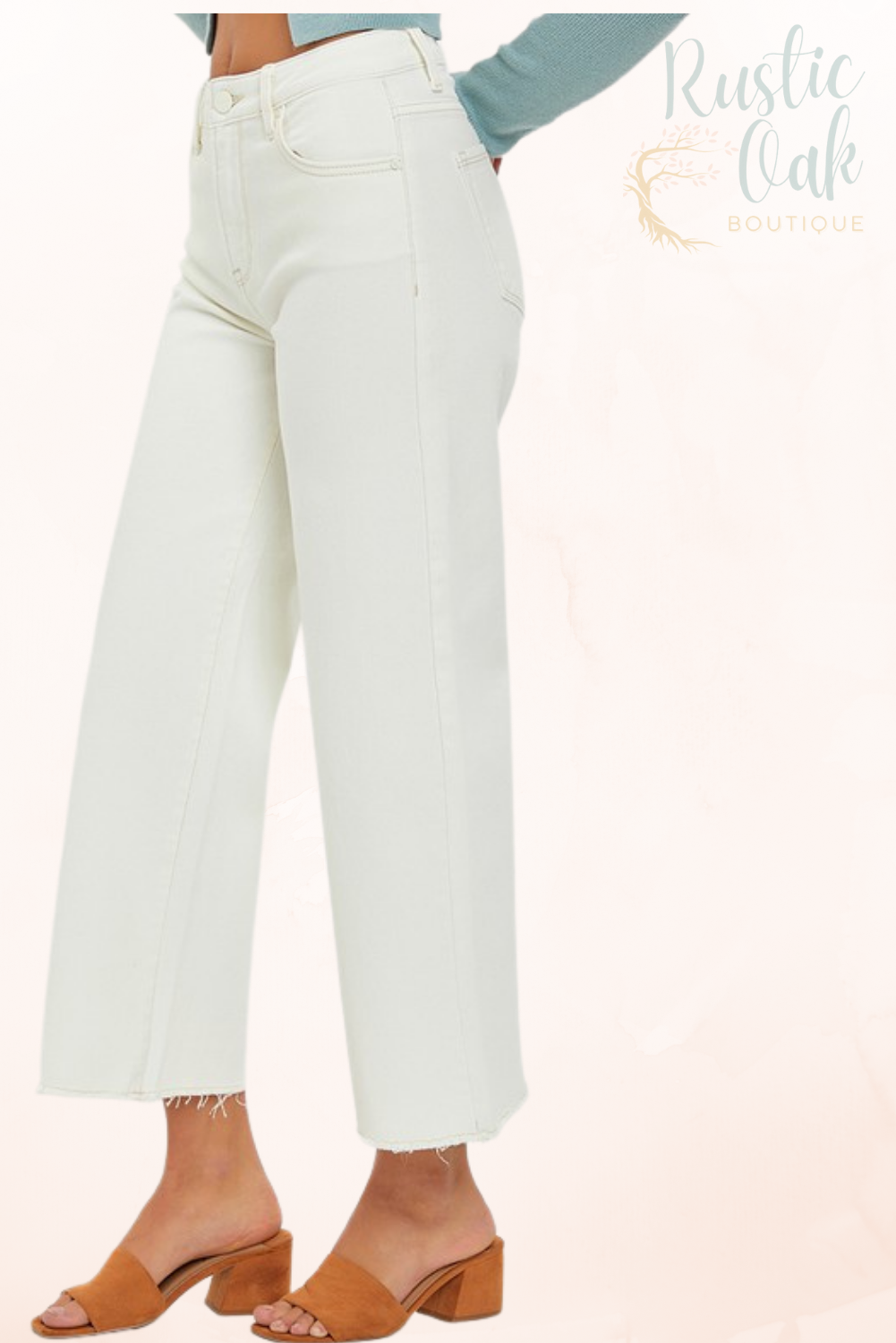 High Rise Tummy Control Crop Wide Leg Pants