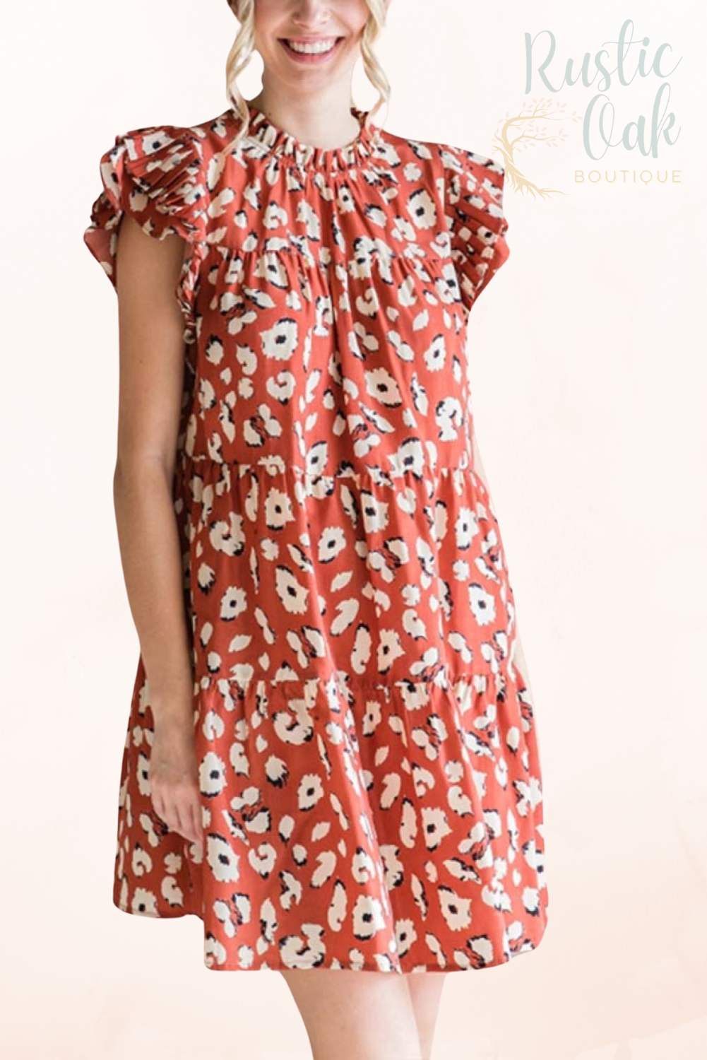 Café Leopard Tiered Dress