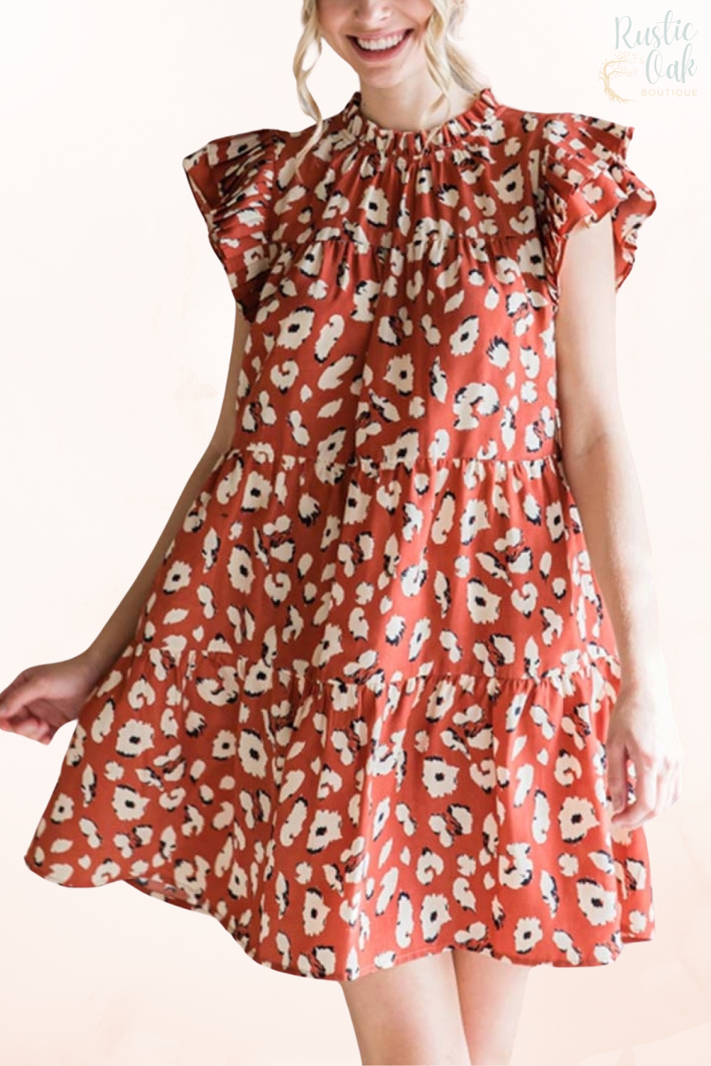 Café Leopard Tiered Dress