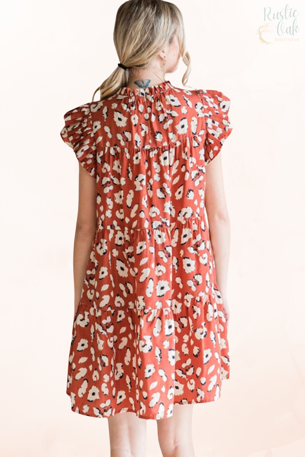 Café Leopard Tiered Dress