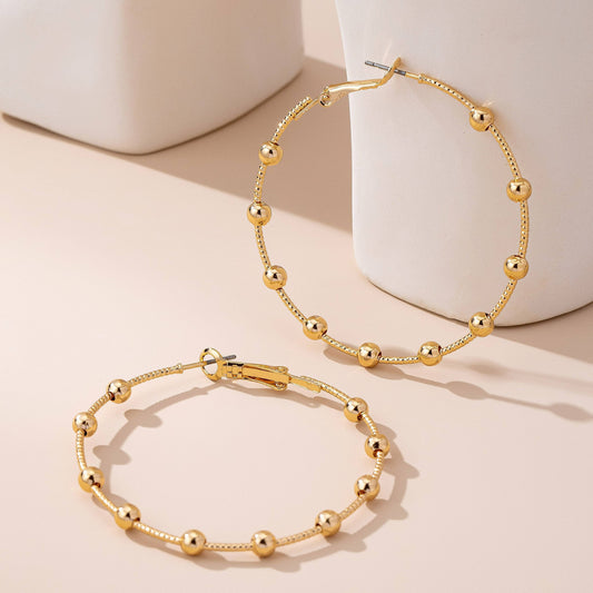 Evergold Beaded Hoop Earings