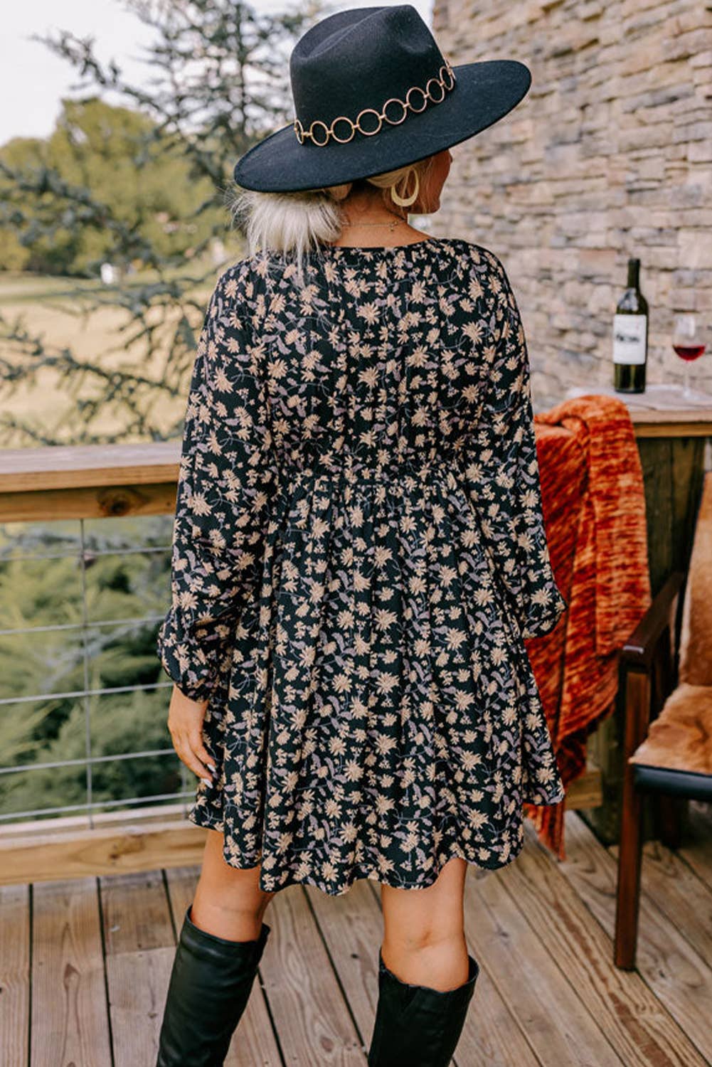 Autumn Bloom Mini Dress