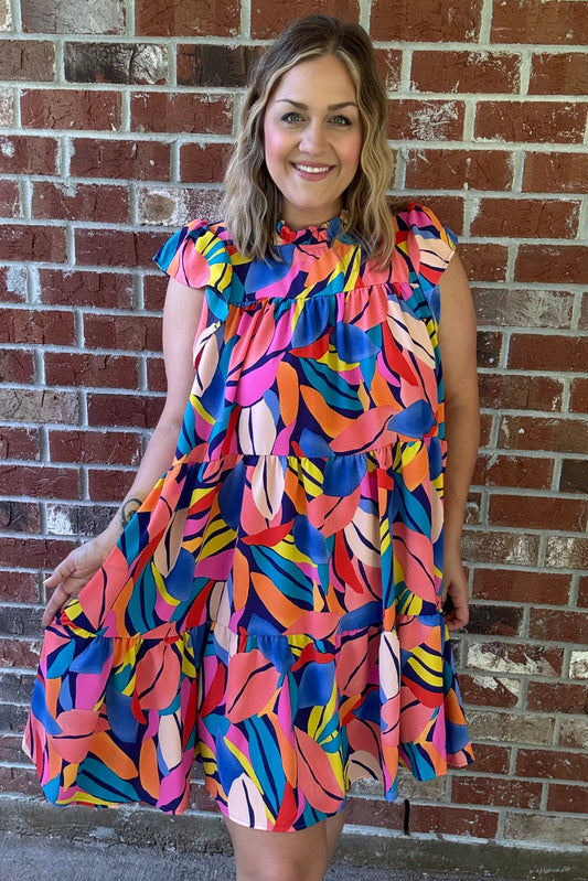 Exotic Flutter Sleeve Dress