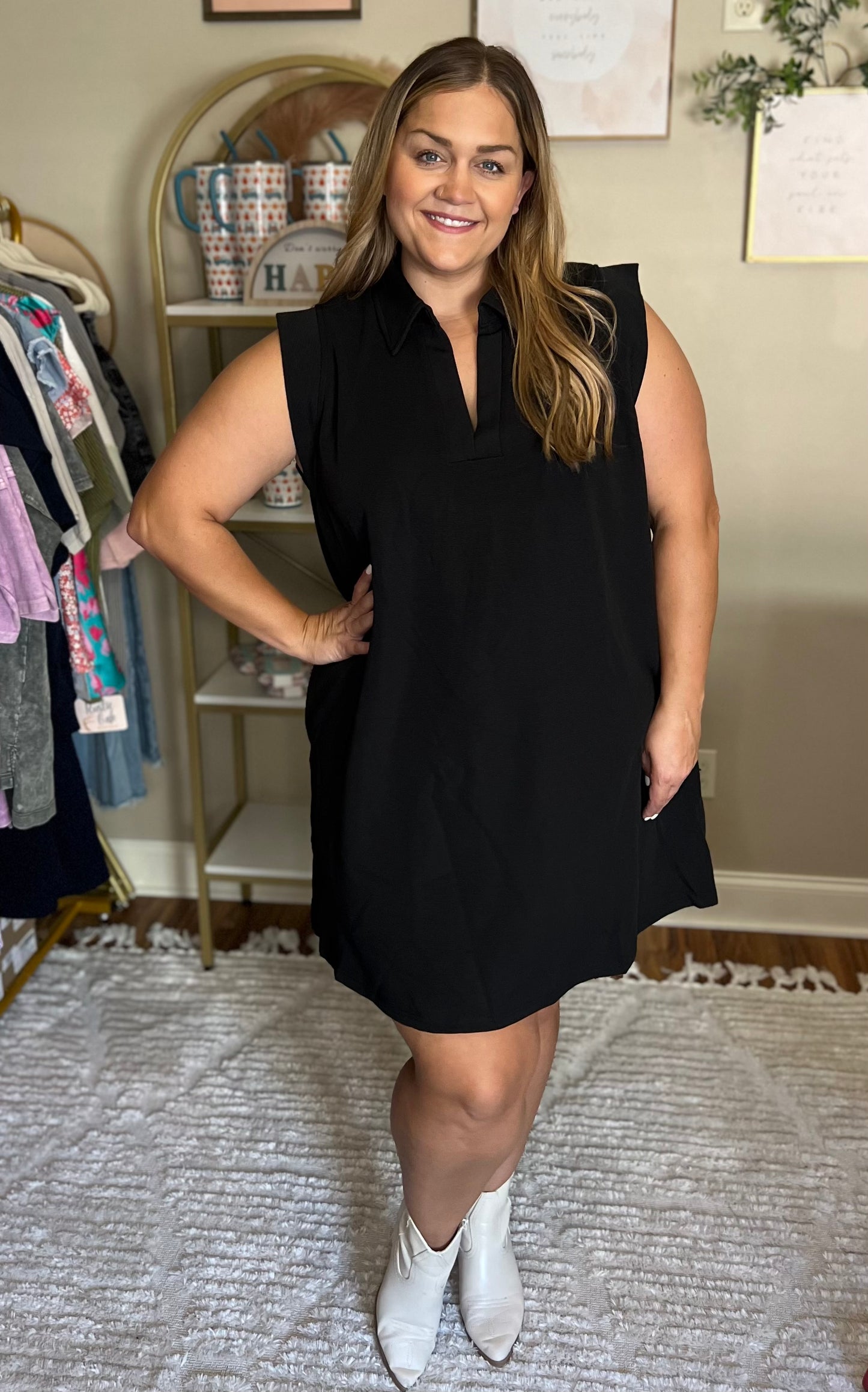 Classic Black V-Neck Dress