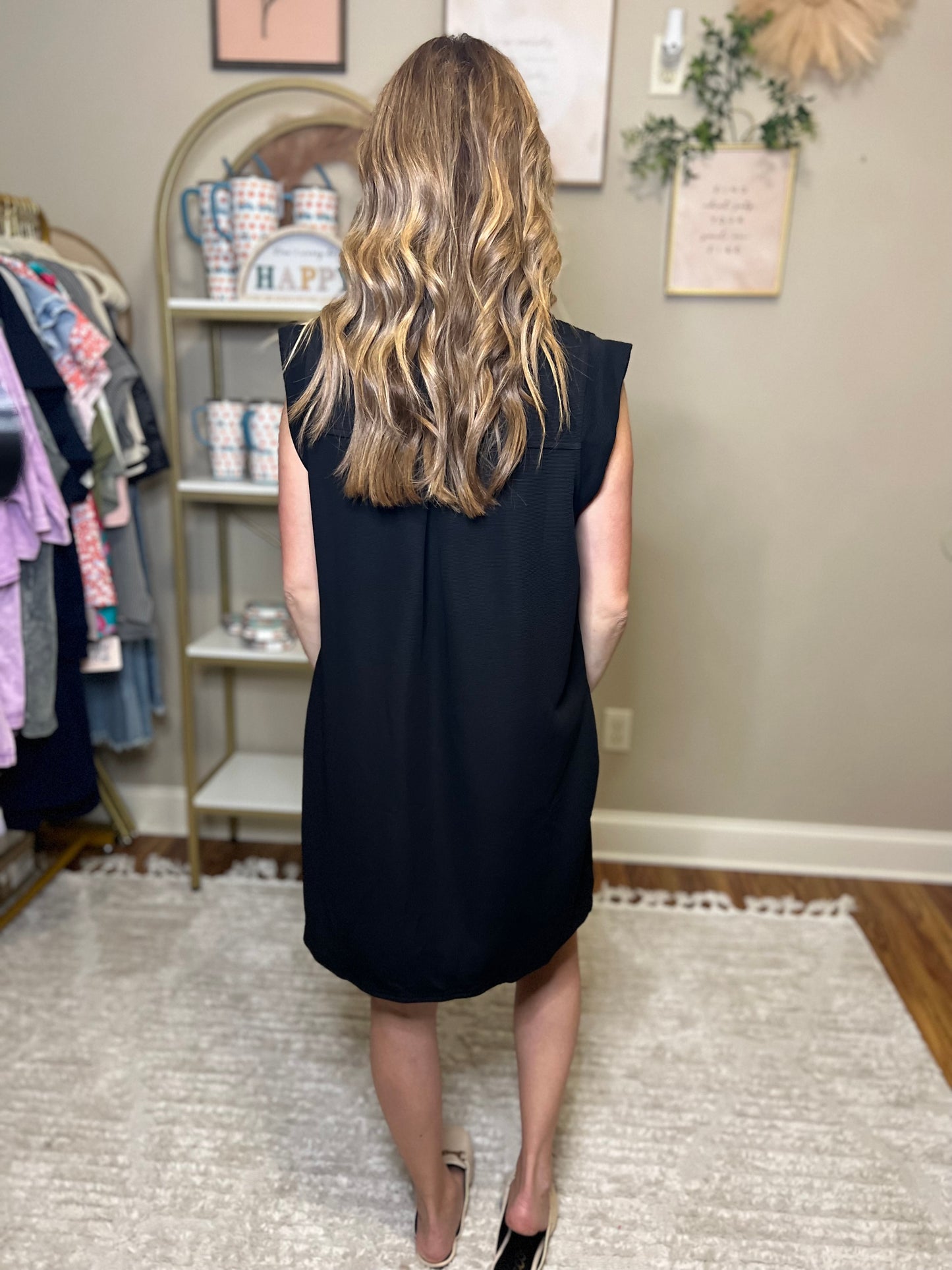Classic Black V-Neck Dress