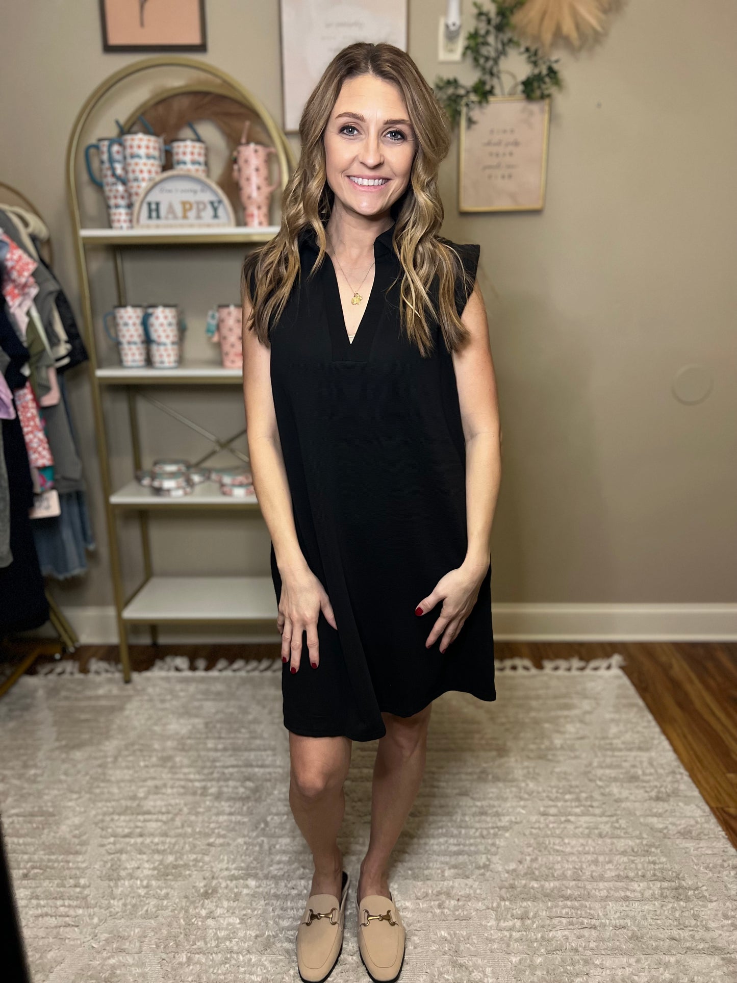 Classic Black V-Neck Dress