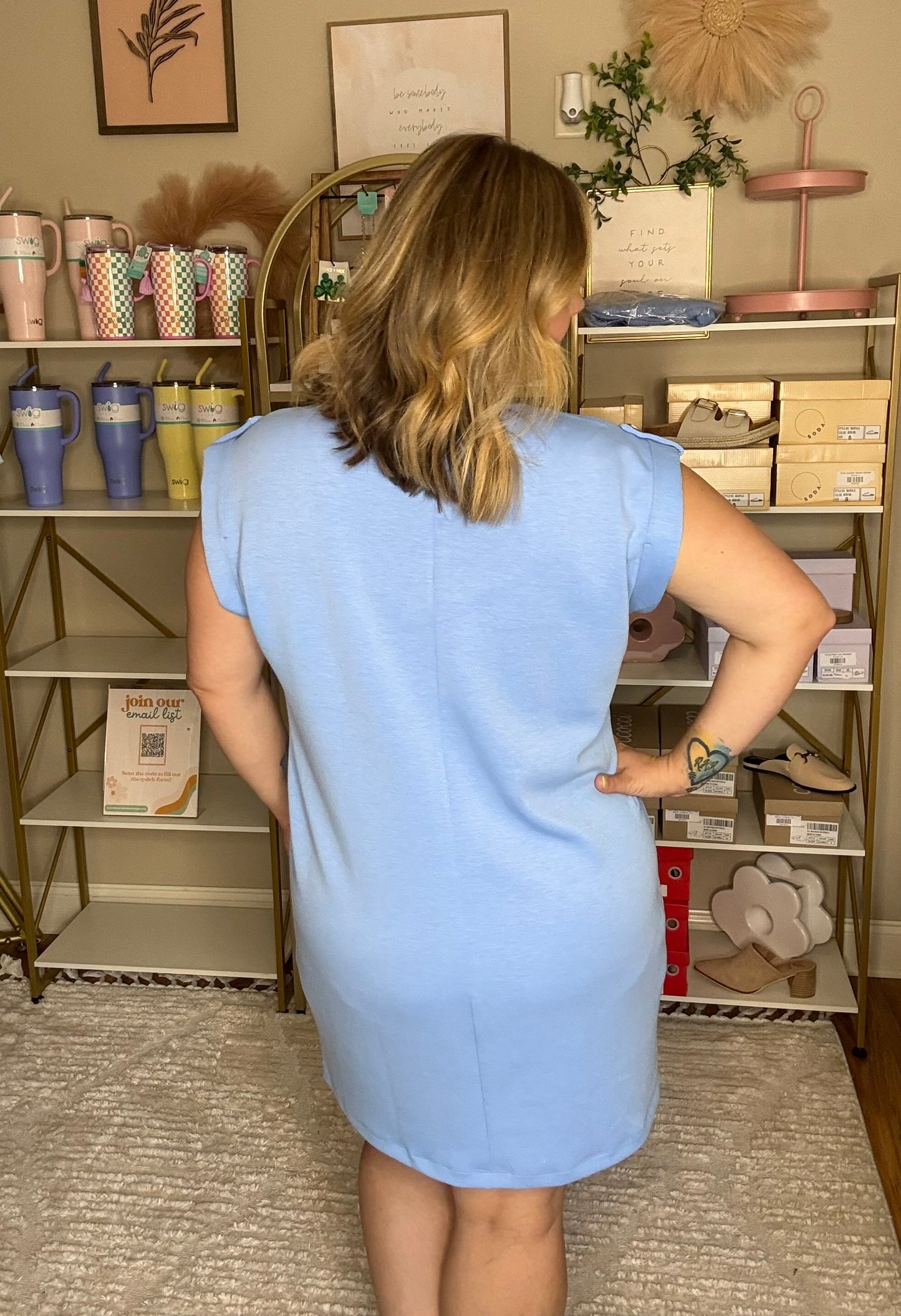 Cap Sleeve Scuba A-Line Dress
