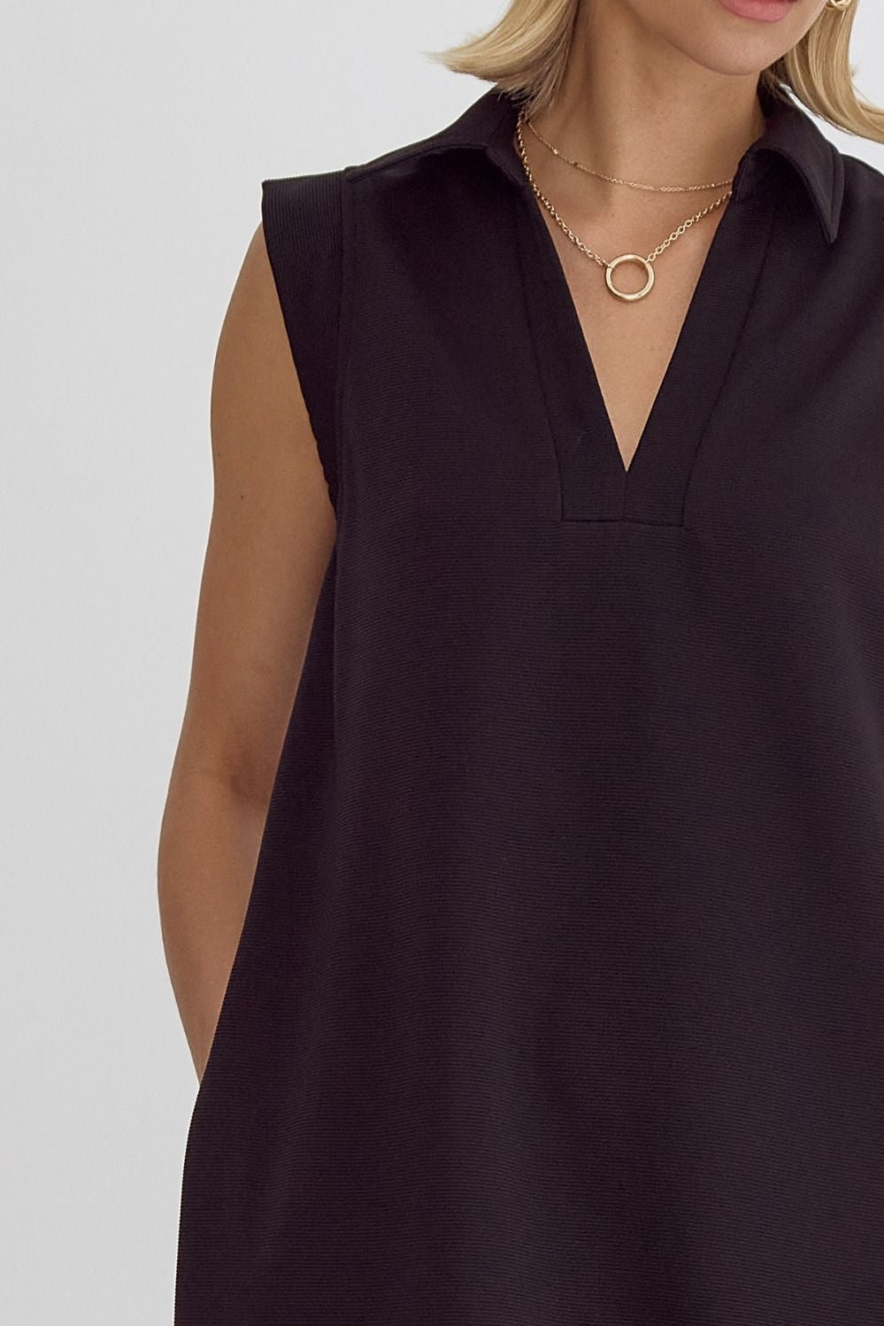 Classic Black V-Neck Dress