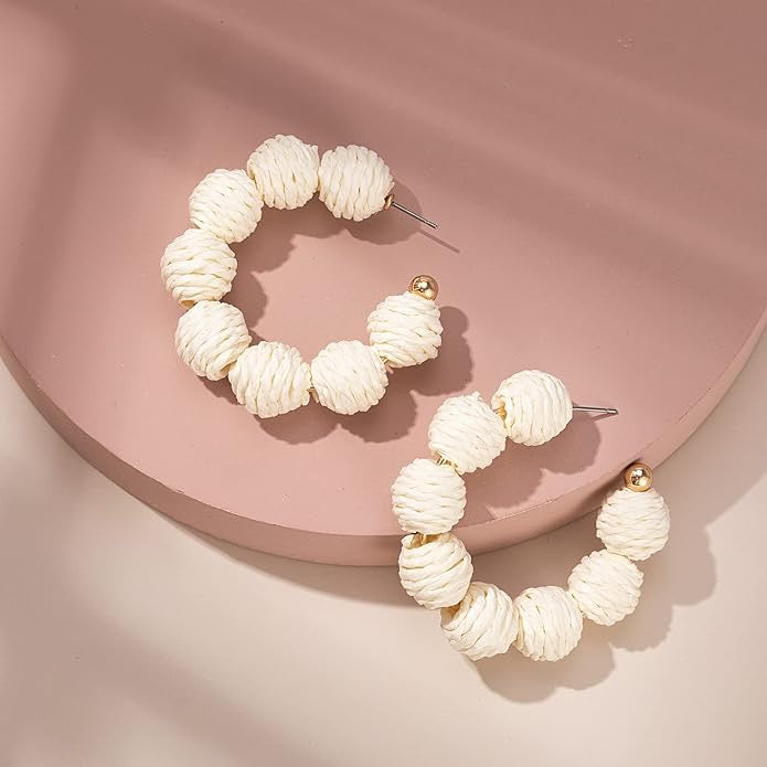Raffia Hoop Earrings