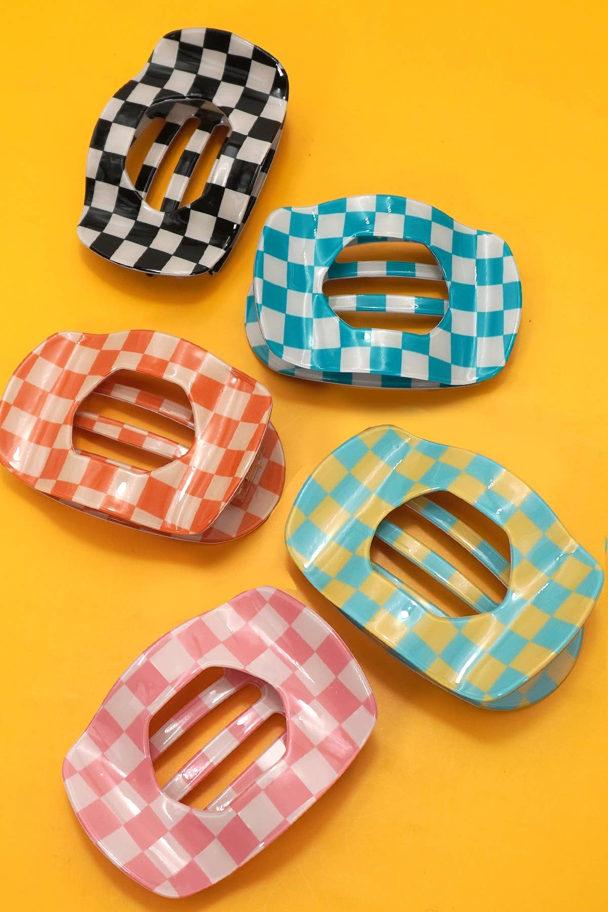 Plaid Mint Hair Clip