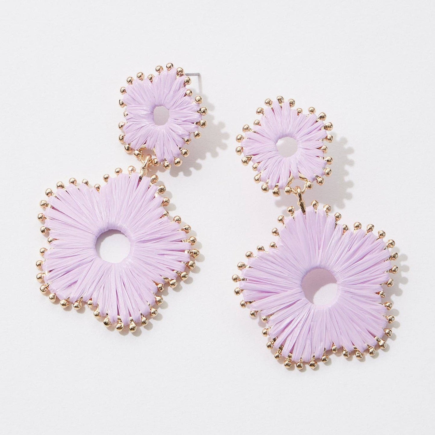 Raffia Flower Post Earrings