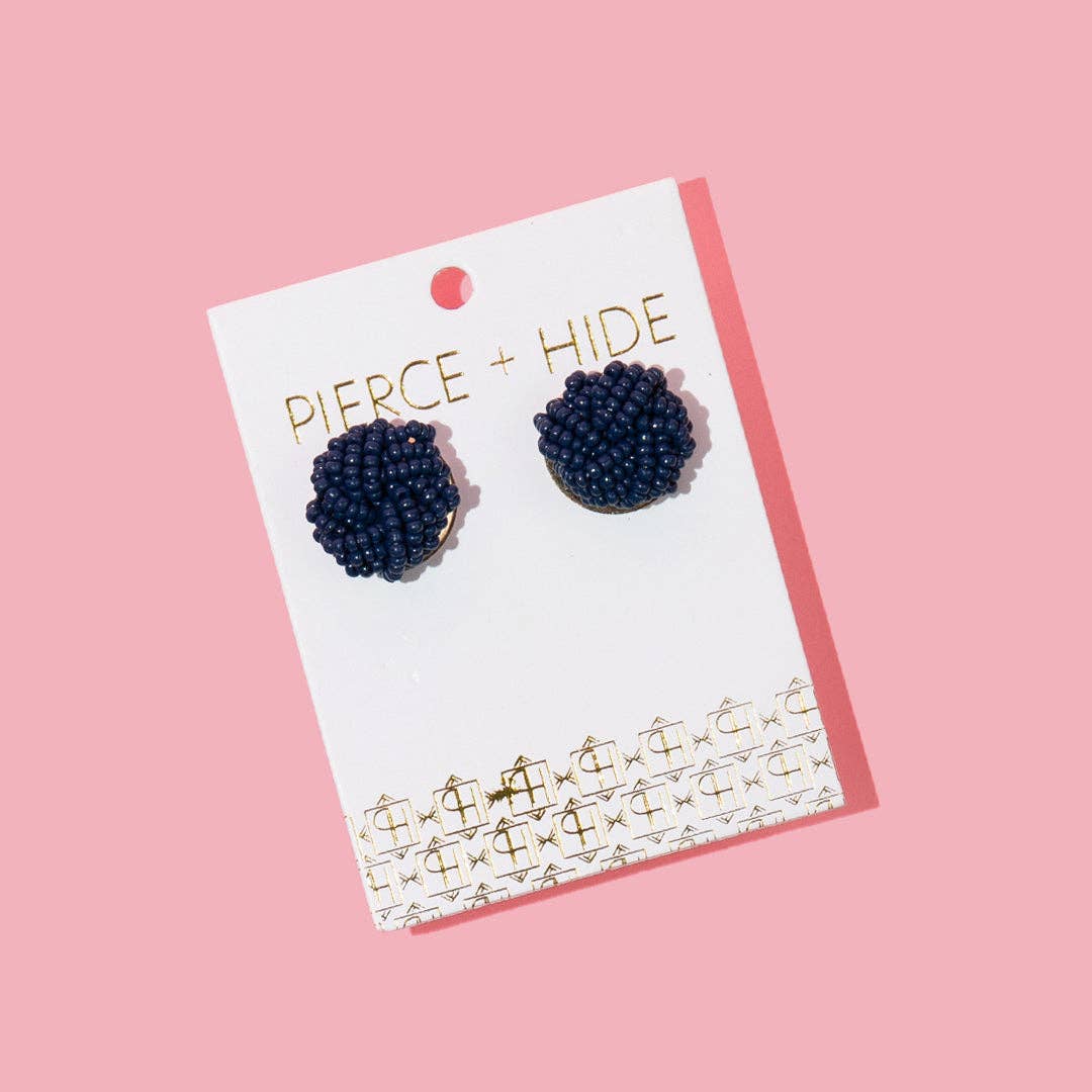 Beaded Knot Stud Earrings