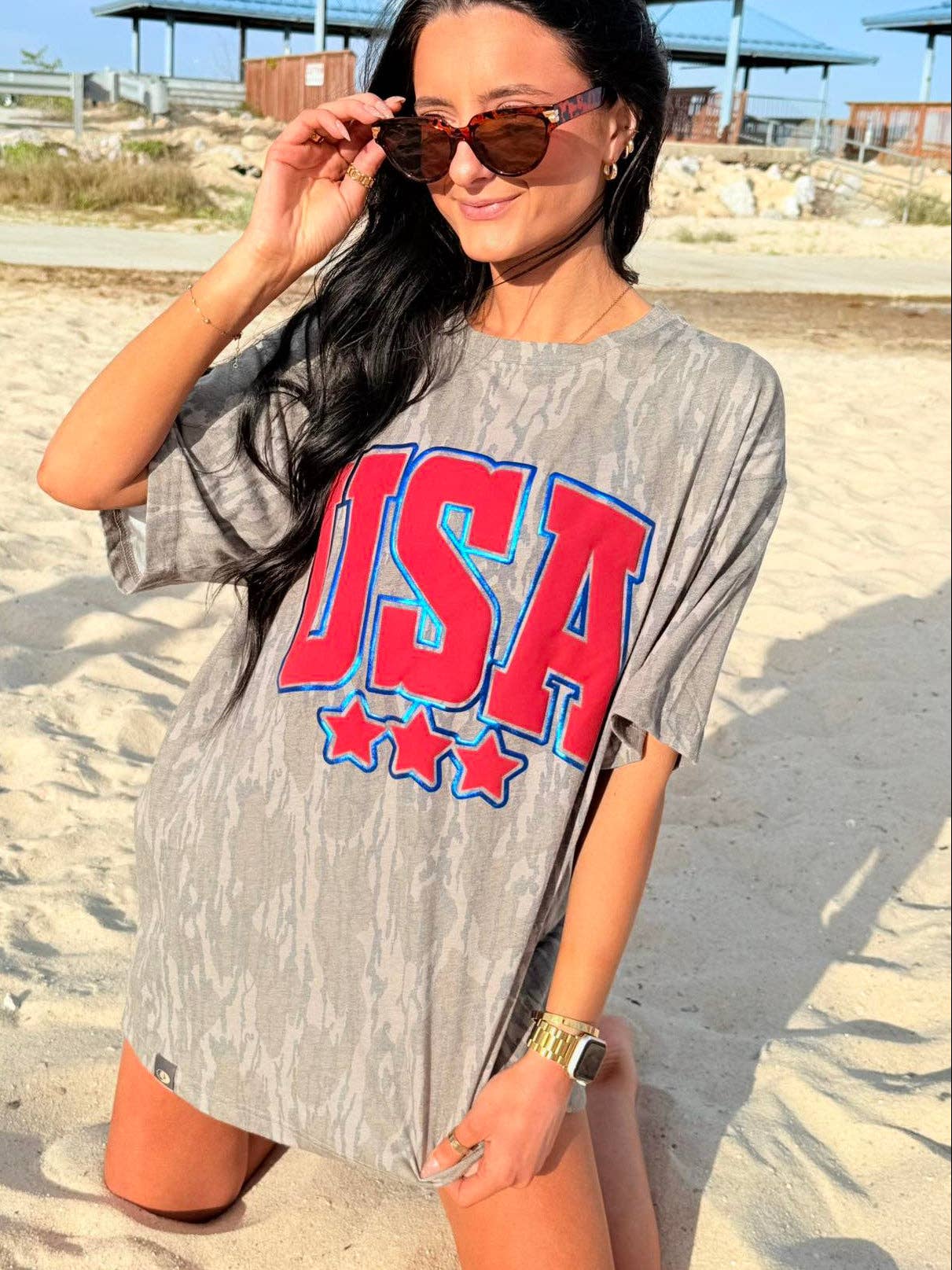 USA Camo Puff Tee