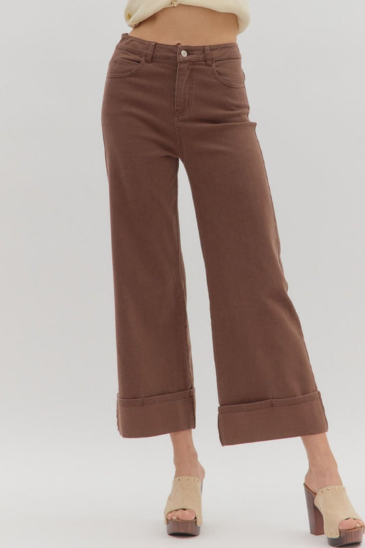 Everyday Brown Wide-Leg Trousers