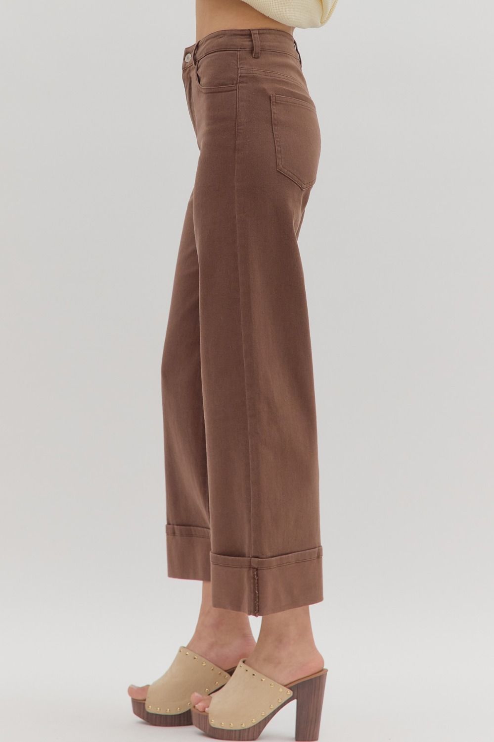 Everyday Brown Wide-Leg Trousers