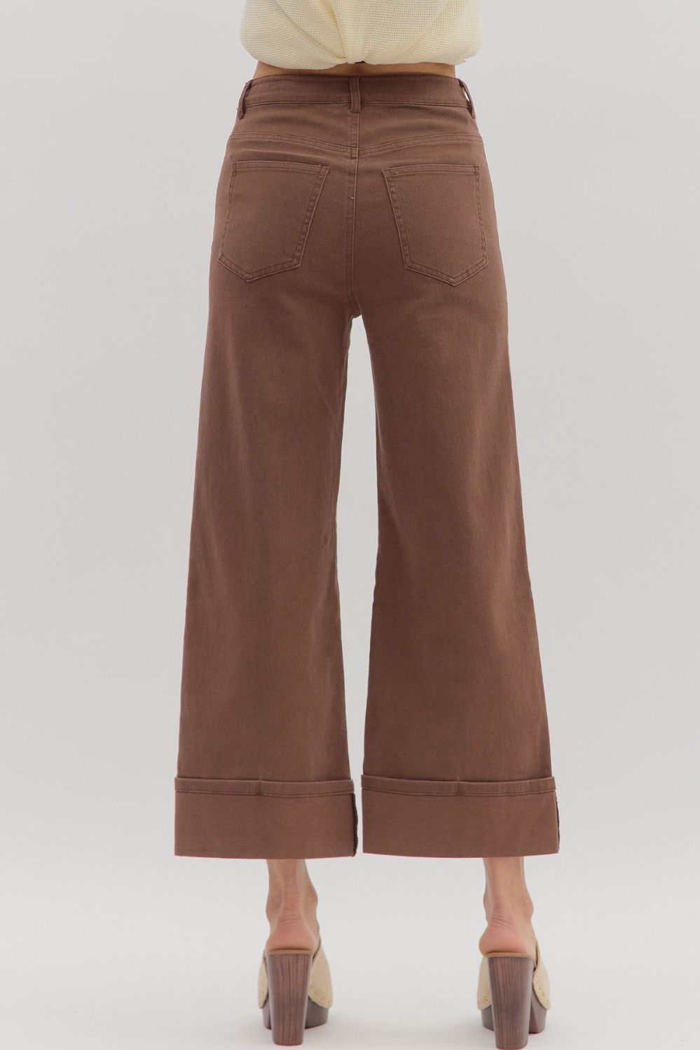 Everyday Brown Wide-Leg Trousers