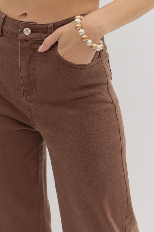 Everyday Brown Wide-Leg Trousers