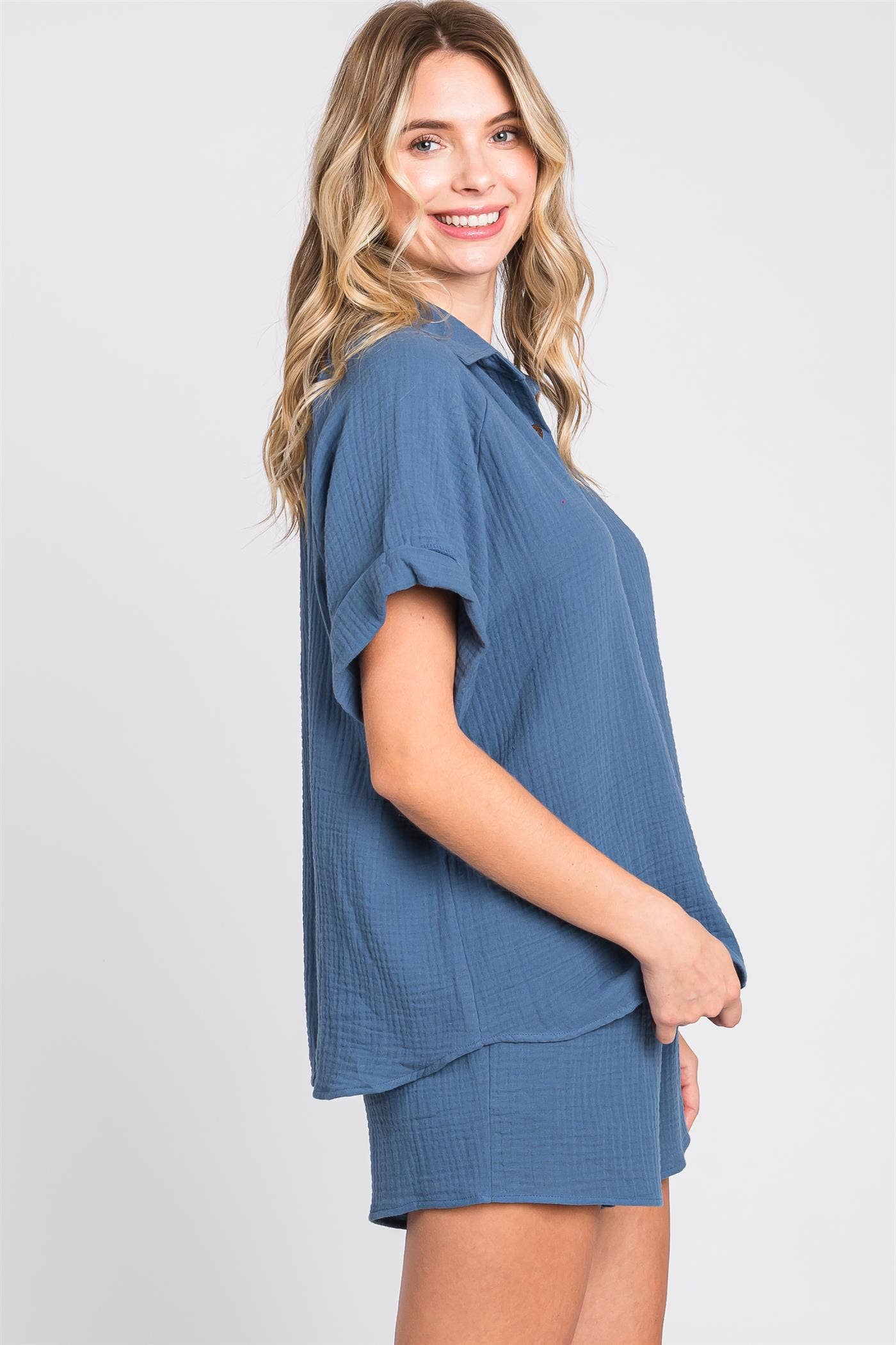 Denim Blue Gauze 2-Piece Set