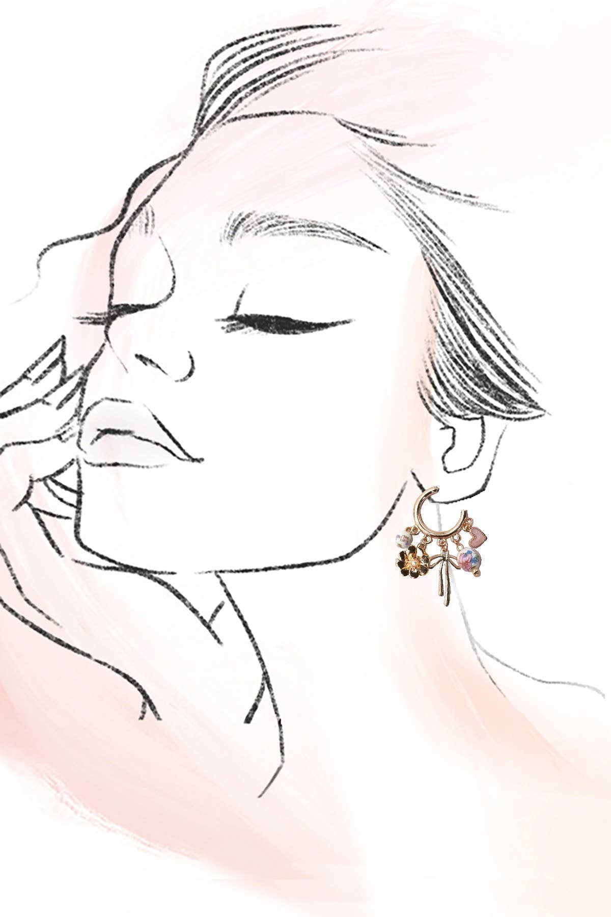 Flower Charm Drop Earrings