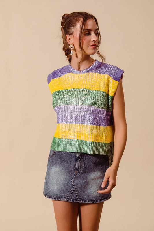 Mardi Gras Flair Top