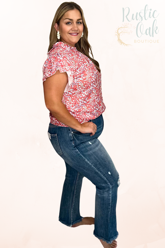 Plus High Rise Crop Flare Pant