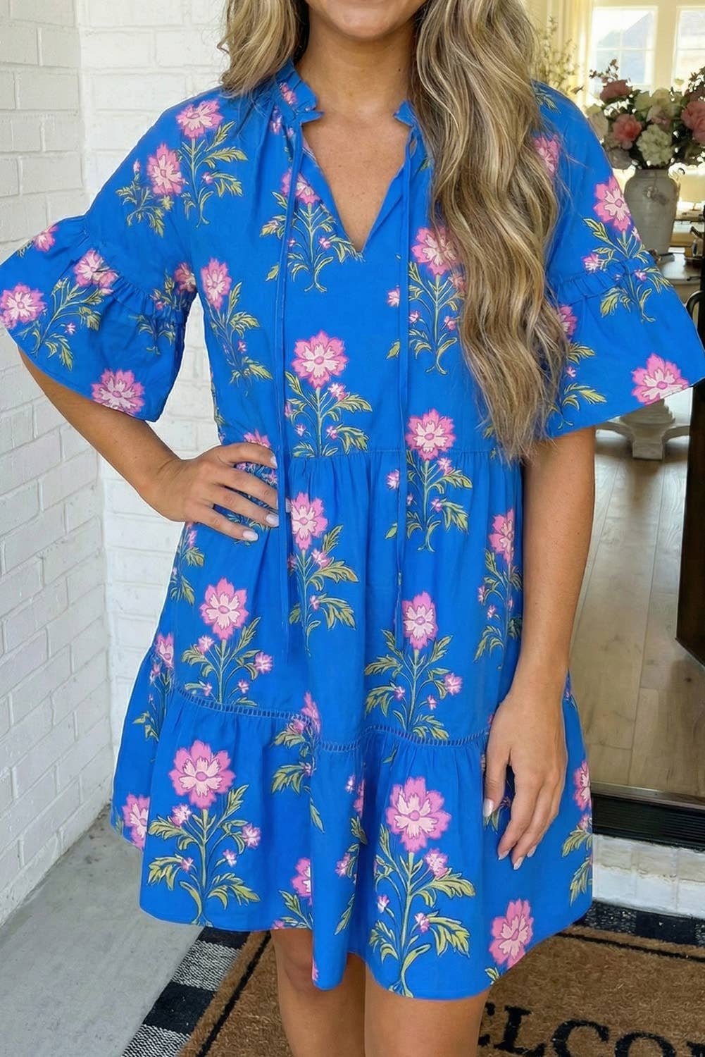 Summer Blues Floral Dress