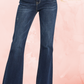 Plus High Rise Vintage Frayed Hem Flare Jeans