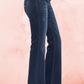 High Rise Vintage Frayed Hem Flare Jeans