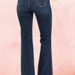 High Rise Vintage Frayed Hem Flare Jeans