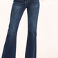 Plus High Rise Vintage Frayed Hem Flare Jeans